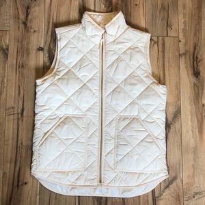 J.Crew Ivory Puffer Vest (size M)